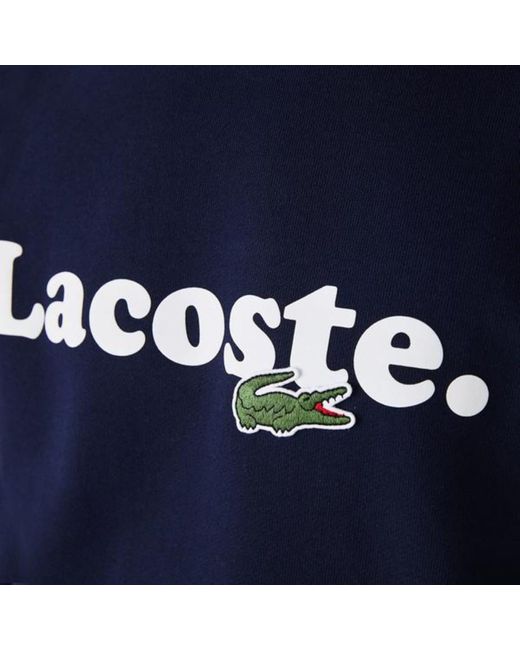 Lacoste Navy Blue And Crocodile Branded Fleece Sweatshirt for Men - Save  25% - Lyst