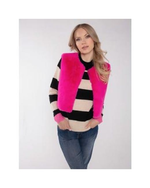 Nooki Design Pink Edelweiss Faux Fur Gilet- / L Fur: 100% Polyester Lining: