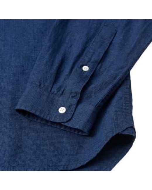 Oliver Spencer Blue Eton Collar Shirt Lawes Navy 15 for men