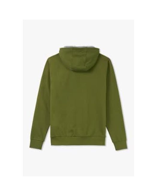 Aquascutum Herren active club check patch hoodie in army in Green für Herren
