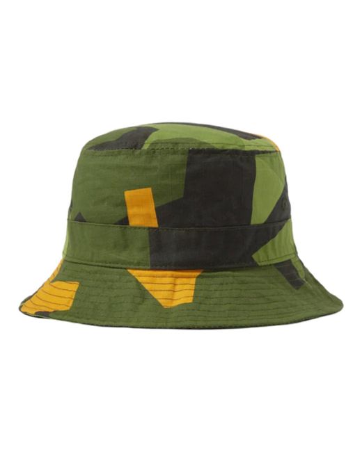 Universal Works Green Bucket Hat Swedish Como Waxed Olive 27818 for men