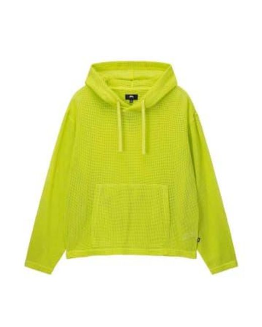 Stussy Green Cotton Mesh Hoodie Sweater M for men