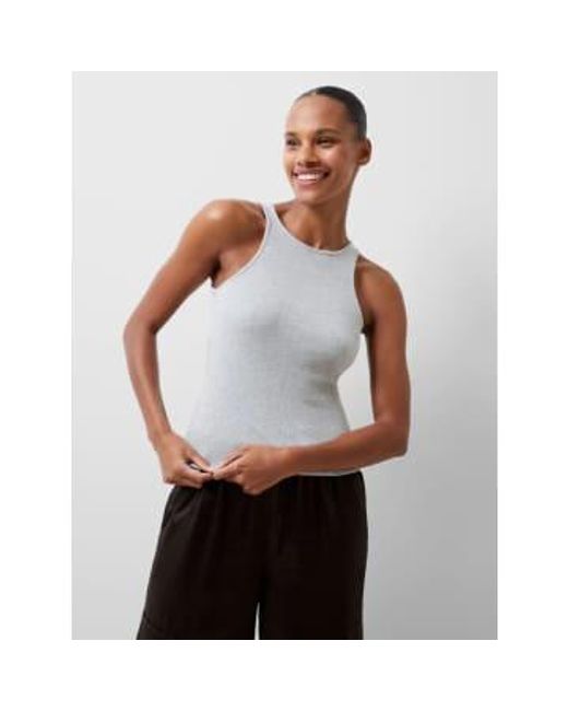French Connection White Rassia Sheryle Ribbed Tank