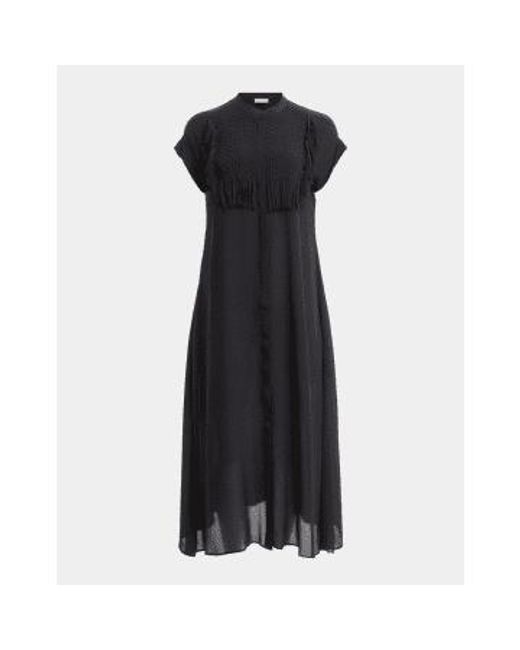 Marella Black Ma Woven Tassle Detail Button Down Dress Size: 12, Col: 12
