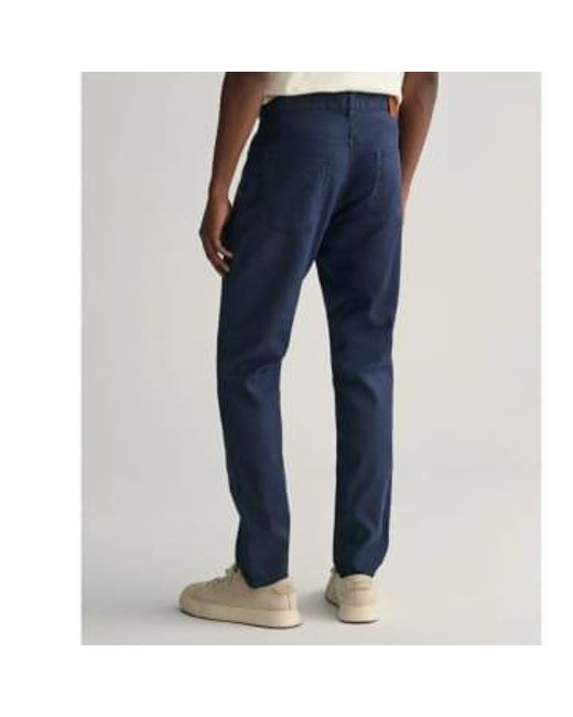Gant Blue Slim Fit Cotton Linen Jeans for men