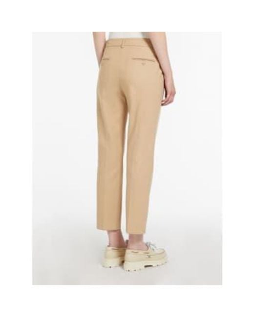 Vite Slim Fit Cotton Trouser Col di Weekend by Maxmara in Natural