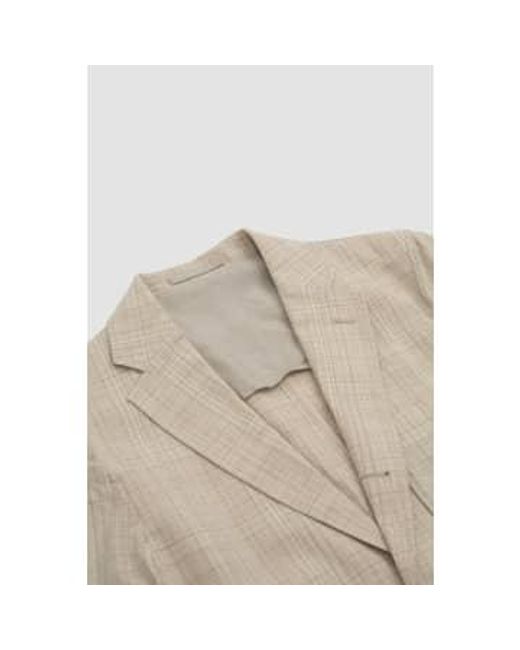 Beams Plus Cotton//linen Check 3 Button Comfort Jacket Natural S for men