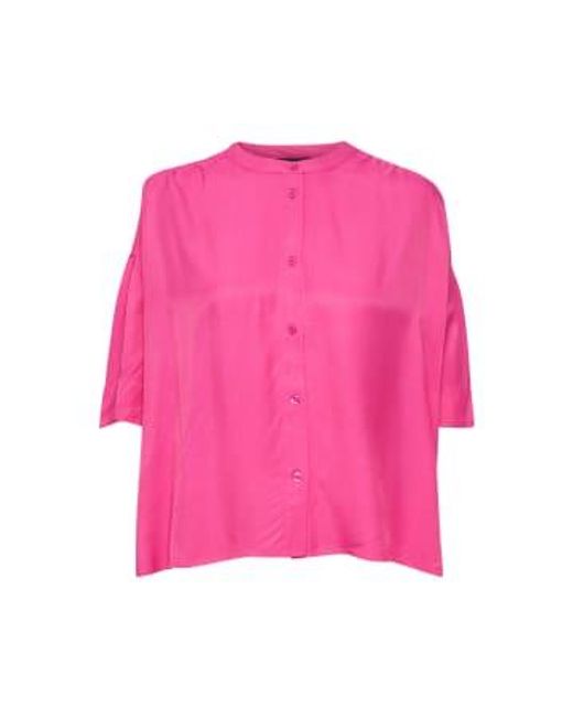 Soaked In Luxury Pink Cattie Blouse Fedora Xs