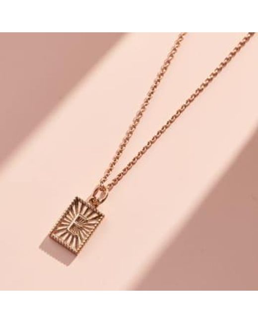 Posh Totty Designs Metallic Gold Plated Sunbeam Rectangle Initial Charm Necklace Sterling Silver Plated