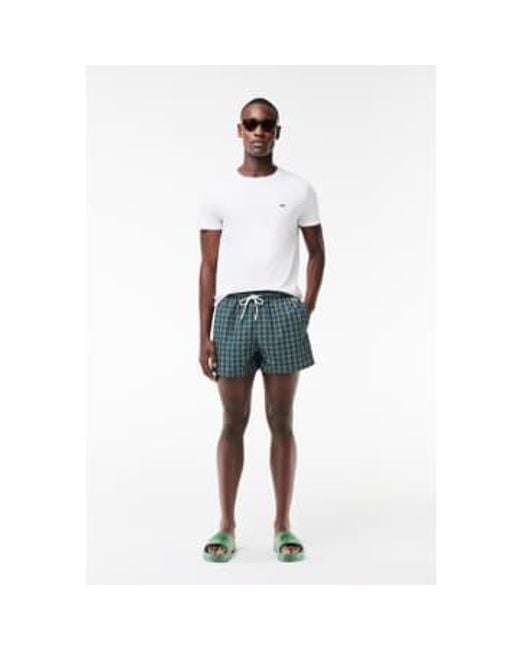 Lacoste Blue Printed Swim Shorts Small for men