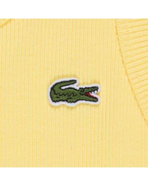 Lacoste Yellow Straps T -shirt Slim Fit In Ecological Cotton L