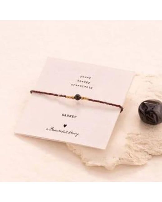 A Beautiful Story White Bl23324 Iris Card Garnet Bracelet Gc One Size