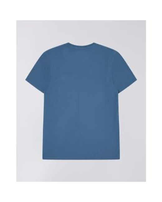 Edwin Blue Pocket T-shirt Bering Sea for men