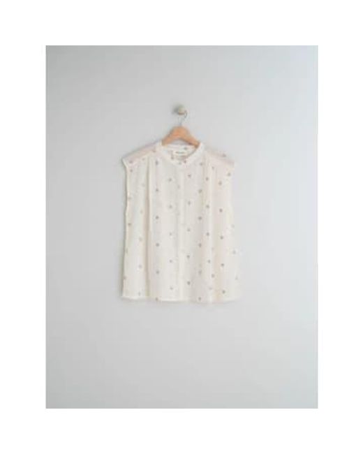Mc281 blouse florale en coton biologique en blanc Indi & Cold en coloris White