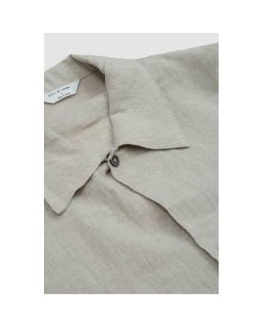 Still By Hand Gray Paper Mixed Shirt Jacket Oatmeal 3 for men