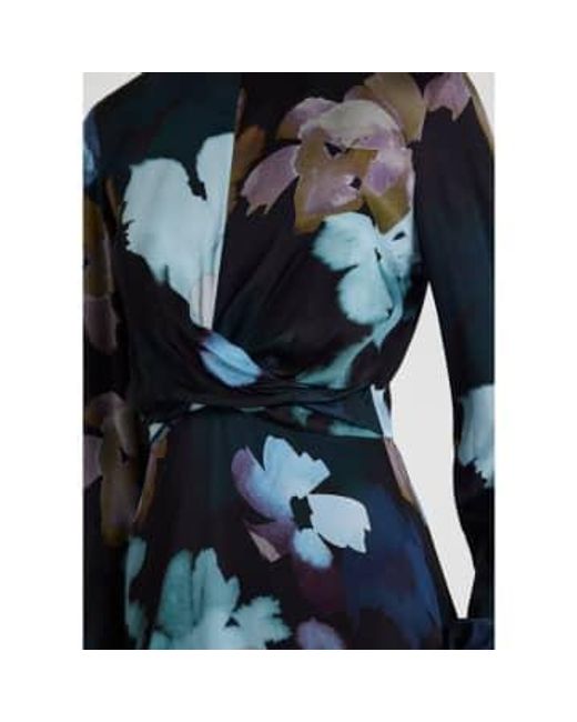 Paul Smith Blue Natures Floral Twist Waist Dress Size: 12, Col: Navy 10