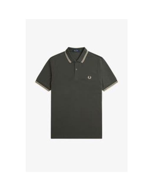 Fred Perry Green M3600 Polo Field / Oatmeal Medium for men