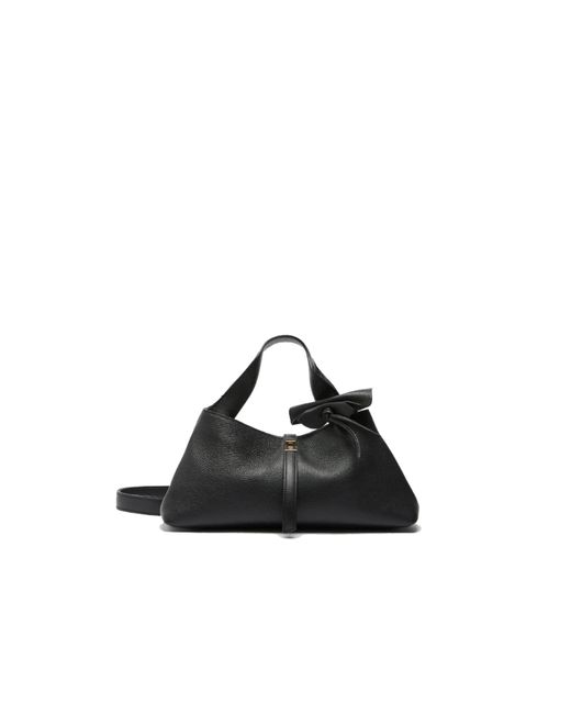 baguette bag black leather