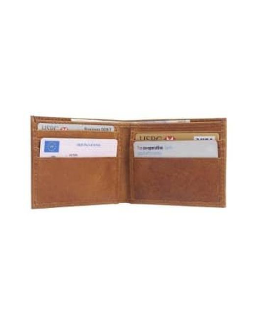 VIDA VIDA Brown Leather Credit Card Wallet for men