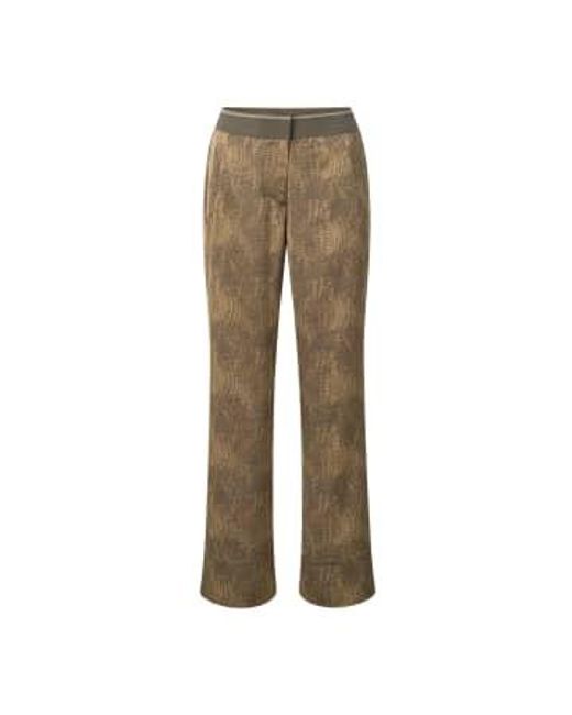 Yaya Natural Wide Leg Trousers With Snake Print