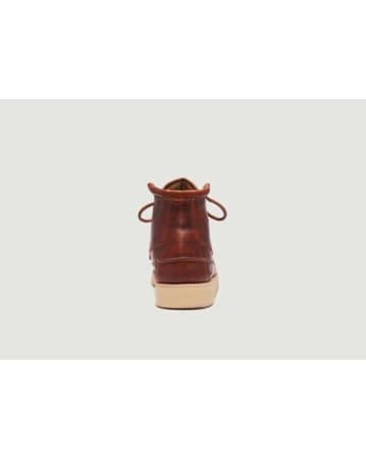 Sebago Brown Seneca Leather Derbies Boots 7 for men