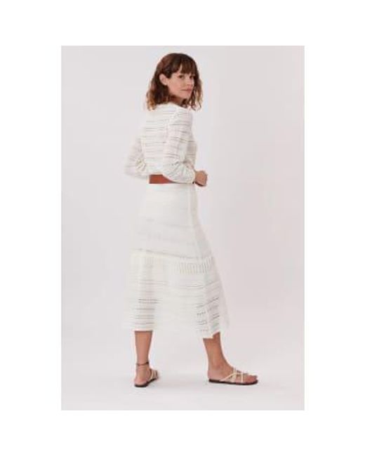 Rene' Derhy White Vanina Crochet Midi Skirt M