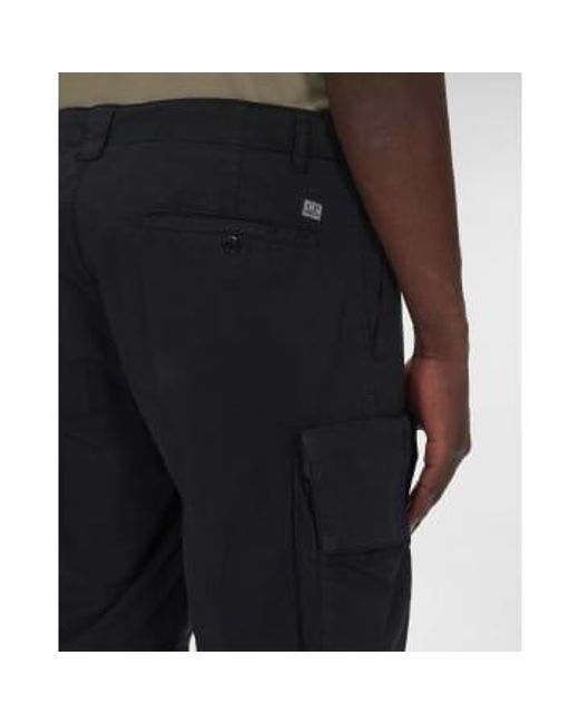 C P Company Black Twill Stretch Utility Shorts 52 for men