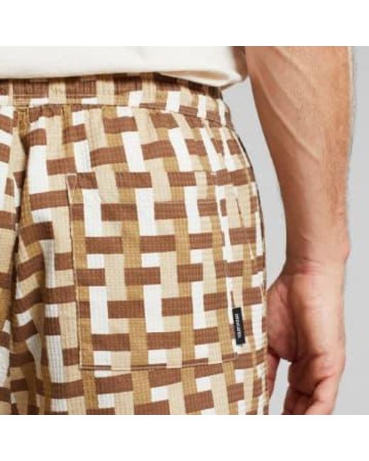 Shorts essingen tissage carré brun Dedicated pour homme en coloris Gray