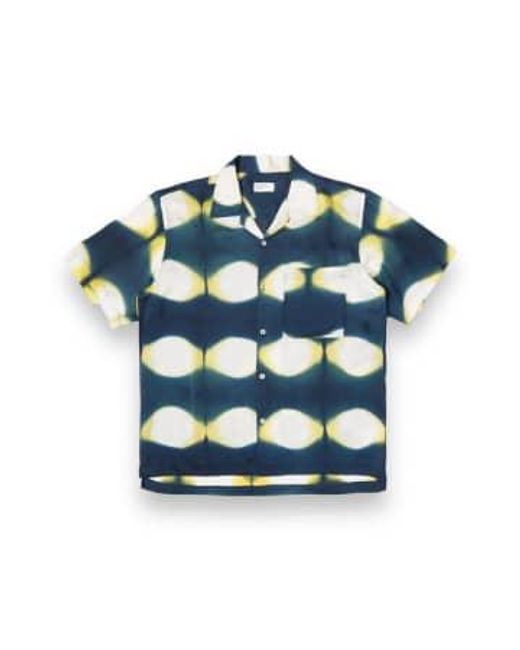 Tie à colorant chemise camp 30187 marine / jaune Universal Works pour homme en coloris Blue