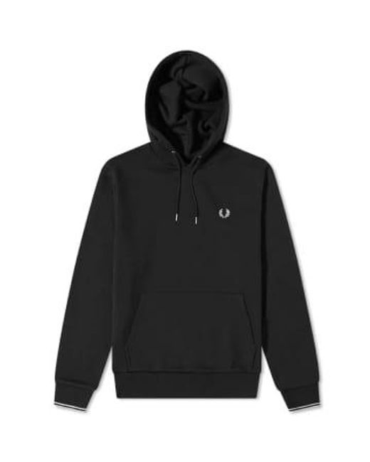 Fred Perry Black Tipped Hooded Sweatshirt for men