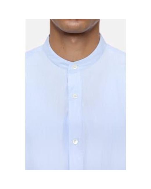 Closed Blue Officer Collar Cotton Popeline Striped S for men