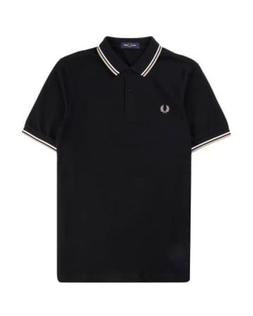 Fred Perry Black M3600 Twin Tipped Polo Shirt for men