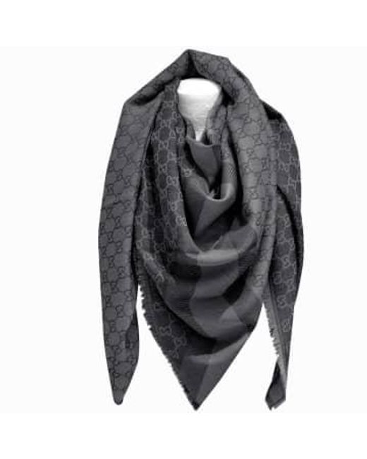 Gucci Black Ssima Scarf Made Of Soft Wool And Silk
