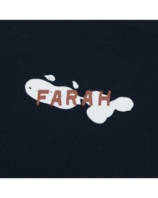 Farah Guy grafic print t-shirt in der marine in Blue für Herren