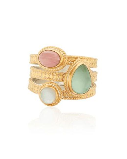 Anna Beck Metallic Oasis faux stapeling ring