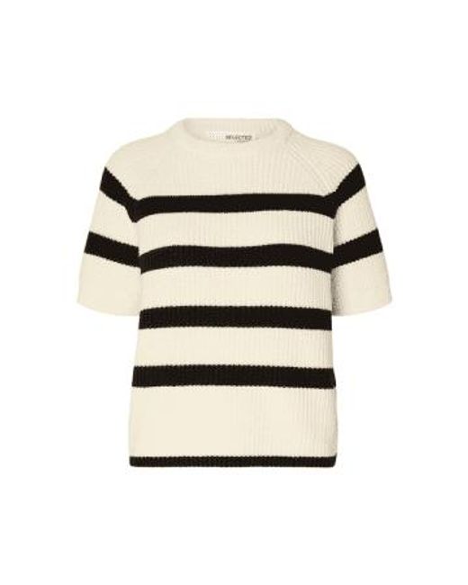 SELECTED Black Bloomie O Neck Knit Xs