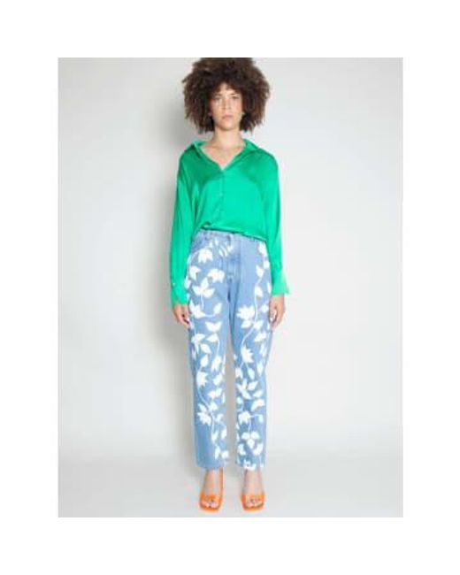 High Waisted Organic And Recycled Petal Blue Jeans di FANFARE