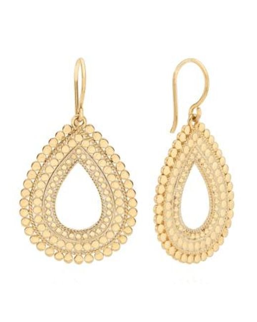 Anna Beck Metallic Large Scalloped Open Drop Earrings Plated