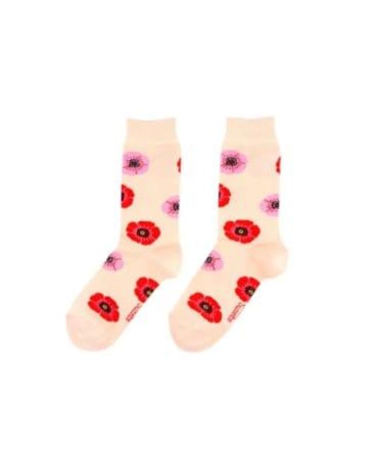 Coucou Suzette Pink Coquelicots Socks Cotton