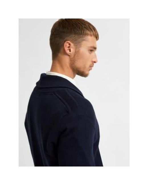 SELECTED Blue Navy Shawl Neck Vest L for men