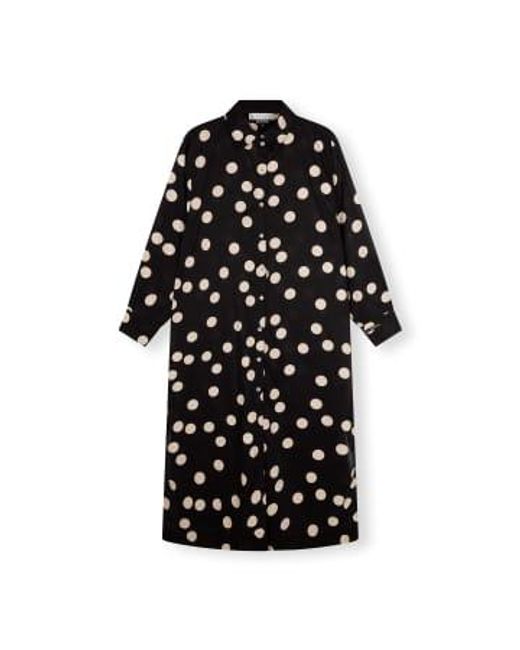 10Days Black Shirt Dress Polka Dots Xsmall