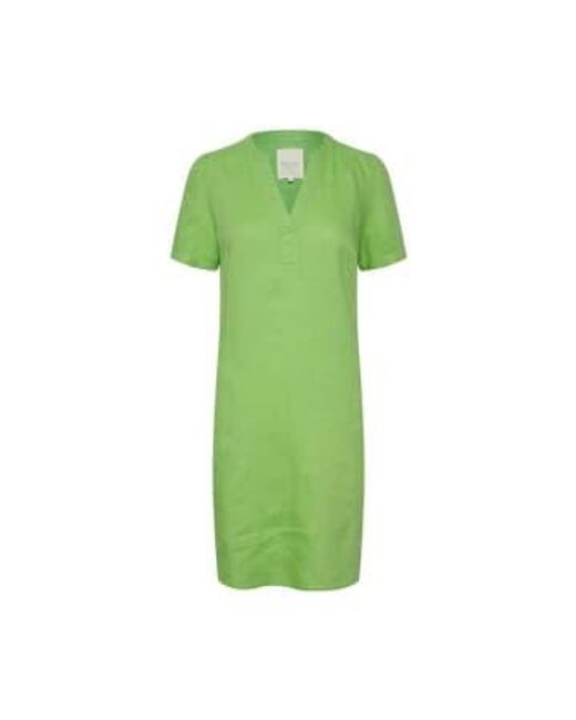 Vestido lino aminasa hierba ver Part Two de color Green