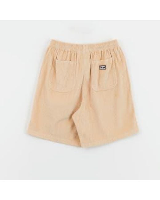 Obey Natural Easy Relaxed Cord Short for men