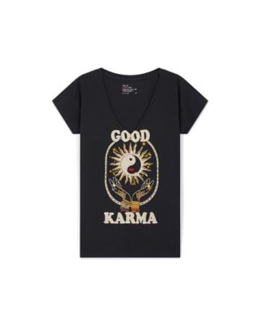 Leon & Harper Black Karma tonton t -shirt aus schwarz