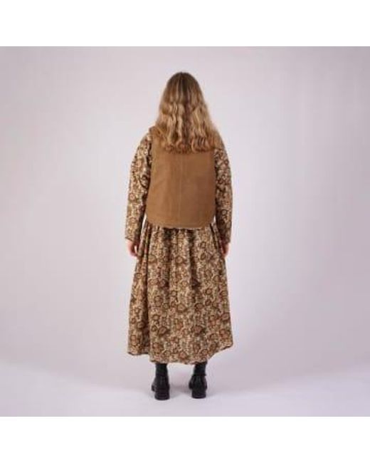 Wax Cream Sherpa Reversible Lumber Vest di Kate Sheridan in Brown