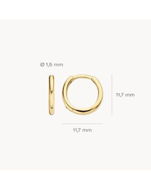 Blush Lingerie Metallic 14k Gold Clicker 11.3mm Hoop Earrings