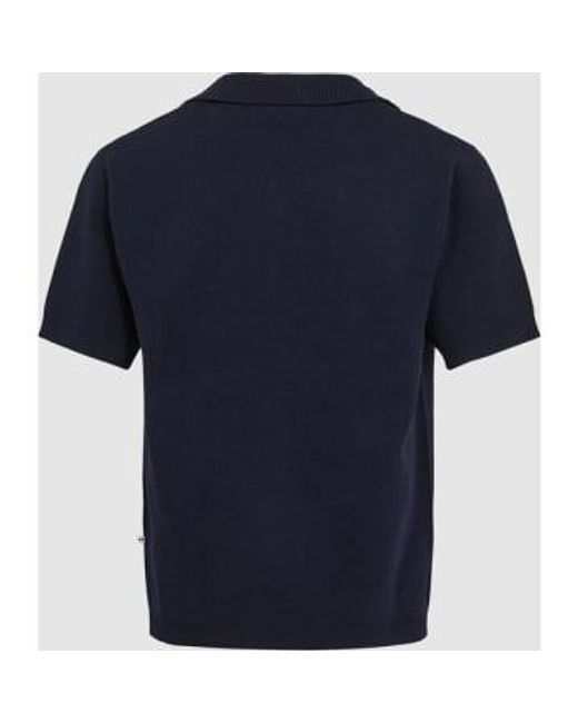 Minimum Blue Ryker Maritime Knit Polo T-shirt for men