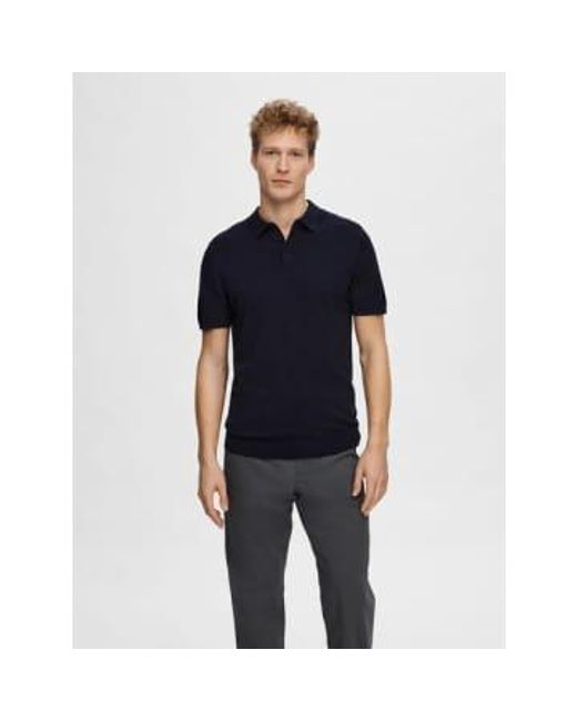 SELECTED Blue Berg Ss Knit Polo for men