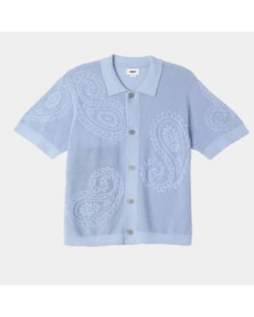 Chemise en tricot à la déchirure Obey pour homme en coloris Blue