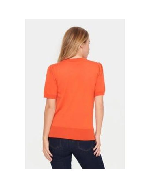 Saint Tropez Orange Milasz Short Sleeve Knit Tigerlily Xs